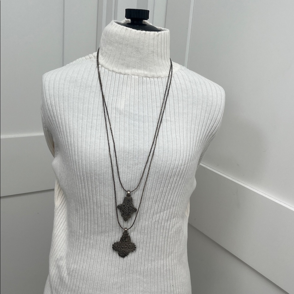 Akola Bronze Necklace with Coptic Crosses